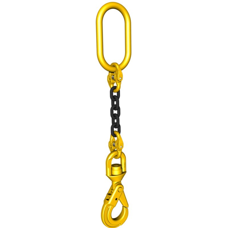Single Leg Grade 8 Chain Sling with Swivel Safety Hook Crane